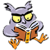 Logo: Owl reading book